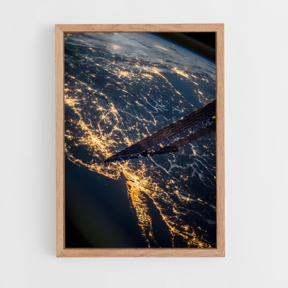 Poster Terre Éclairée – affiche Système solaire (vue 4)